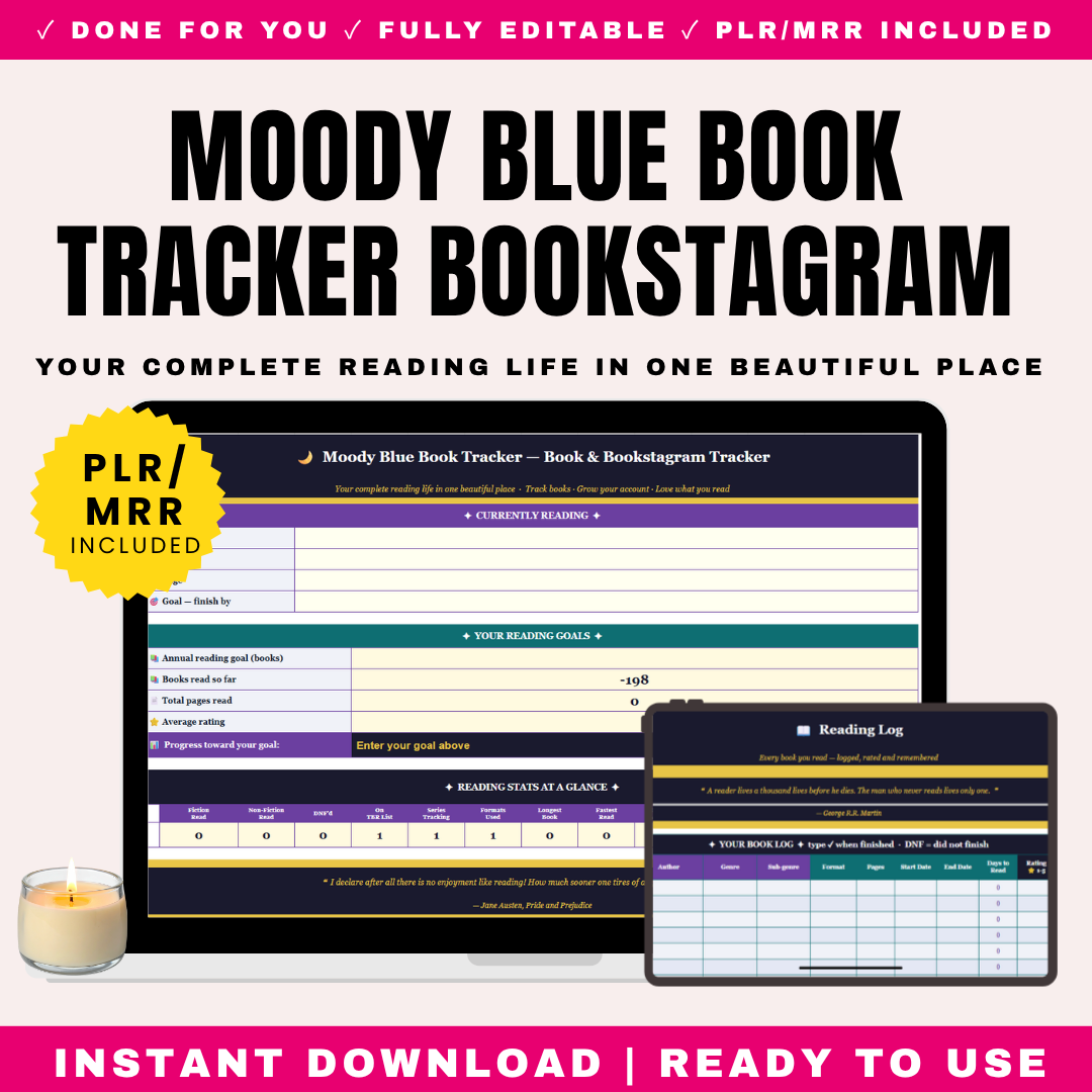 Moody Blue Book Tracker PLR