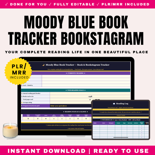 Moody Blue Book Tracker PLR