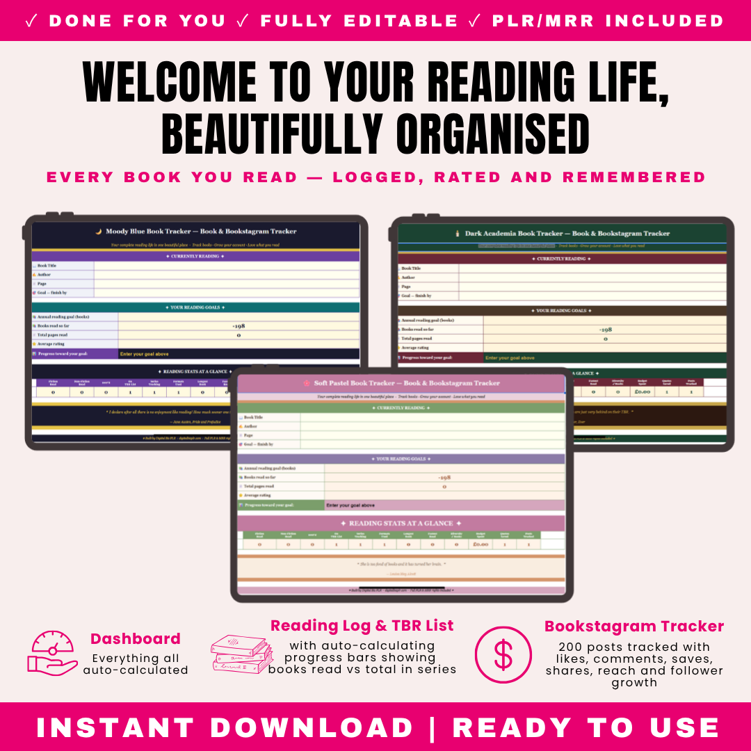 Book Tracker Bundle 3 Aesthetics PLR