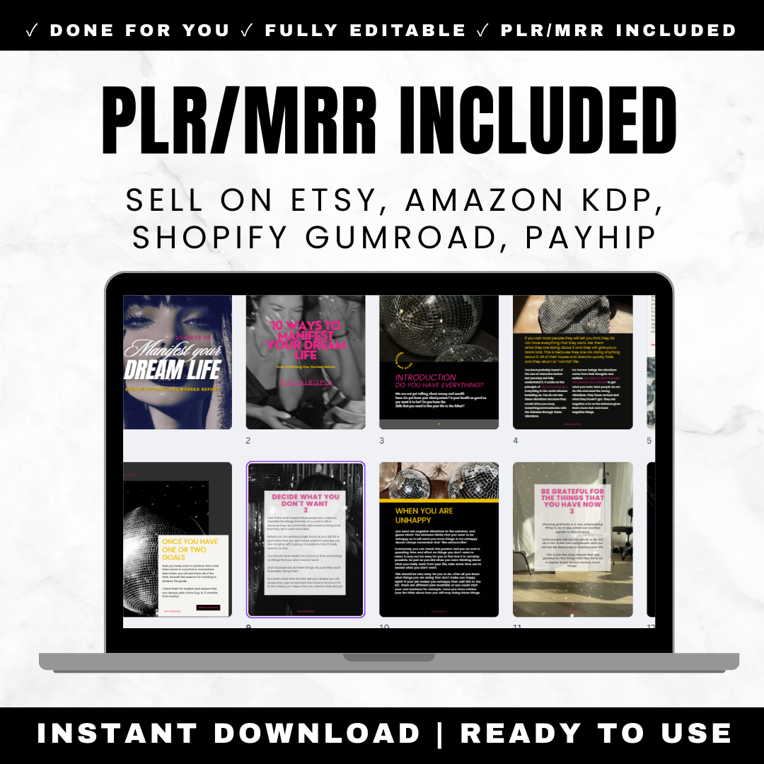 Practical Manifestation Guide with Private Label Rights Master Resell Rights for life coaches and digital product sellers
