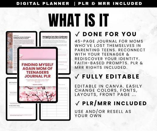 Finding Myself Again Mom of Teenagers Journal PLR