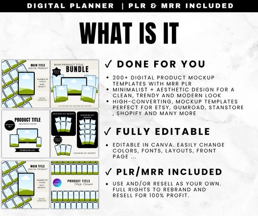 200+ Digital Product Mockup Templates PLR