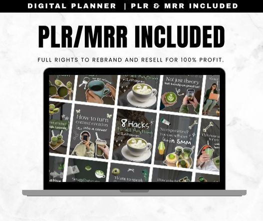 200 matcha girl aesthetic Instagram carousel templates with trendy scrapbook Master Resell Rights Included