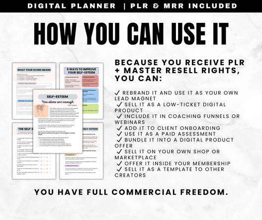 Self-Esteem Test Worksheets PLR