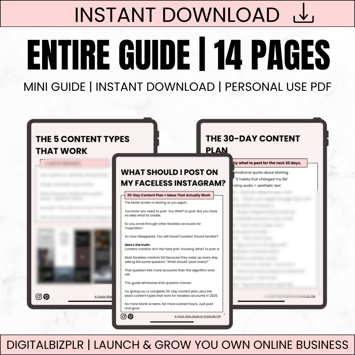 Faceless Instagram Content Ideas Guide - 5 Content Types That Work for Faceless Accounts