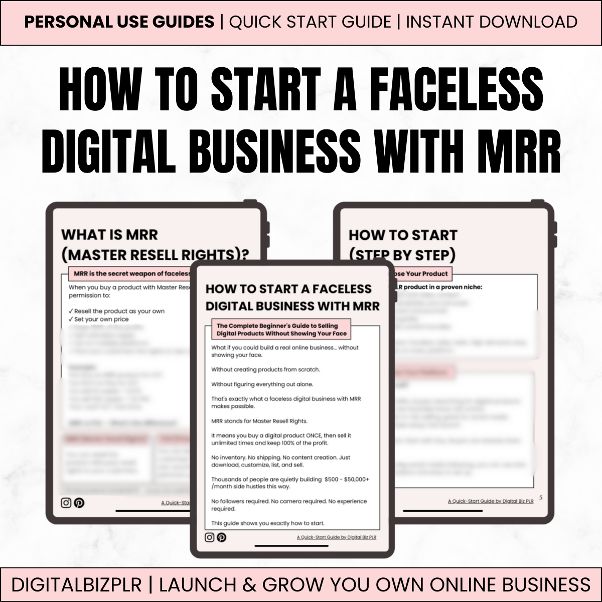 Faceless Digital Business MRR Guide - How to Start Selling Digital Products Without Showing Your Face