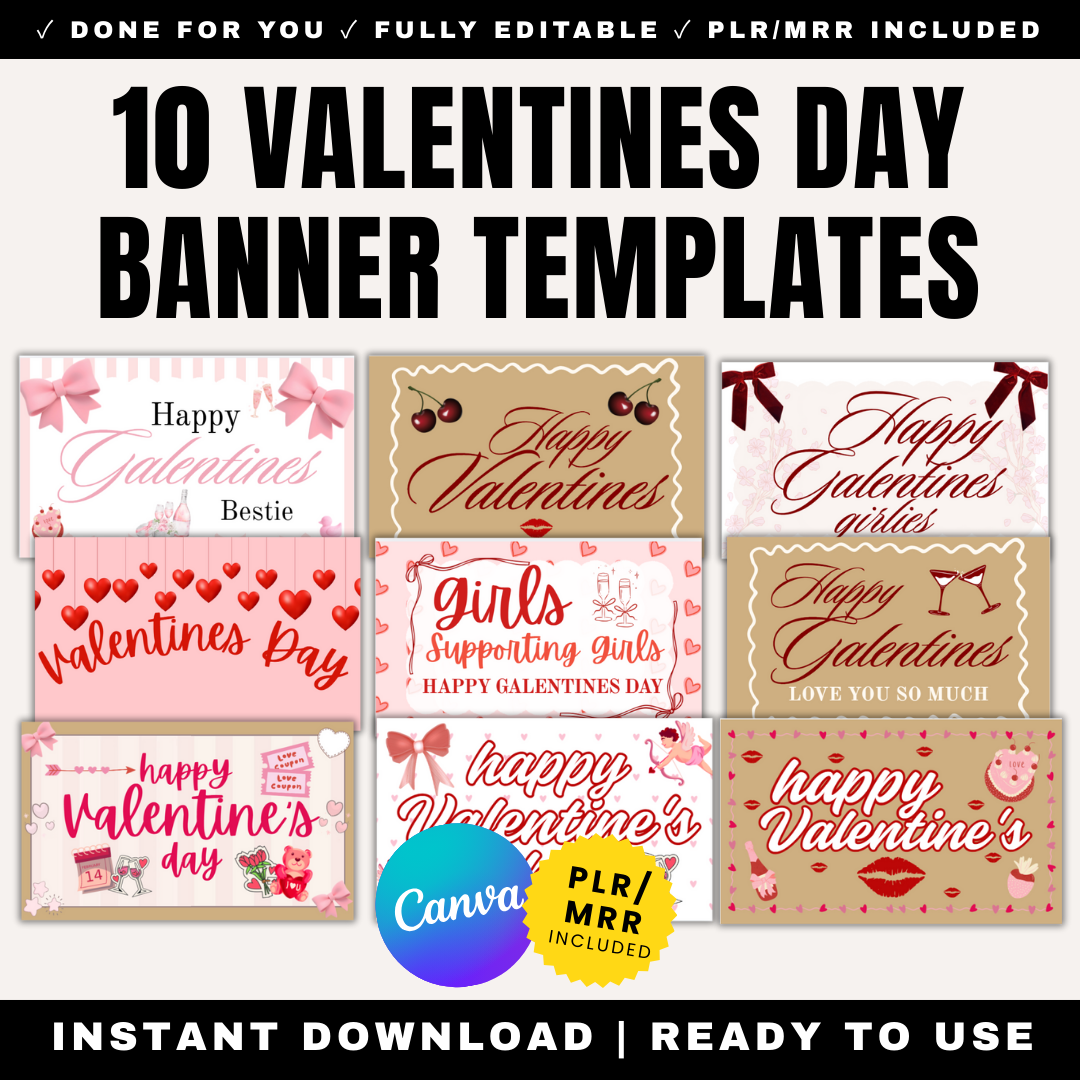 10 Valentine Banner Templates PLR