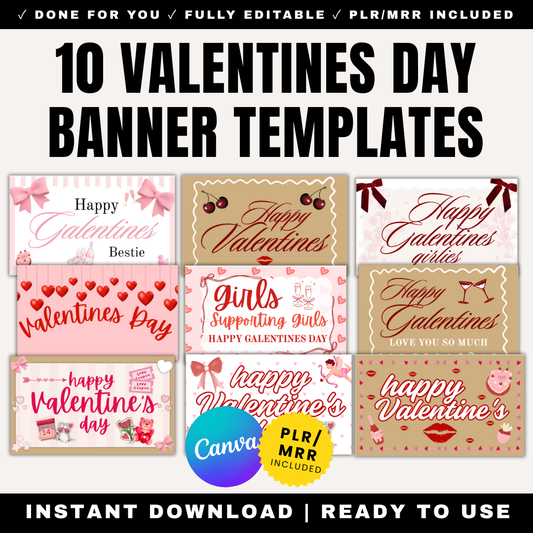 10 Valentine Banner Templates PLR