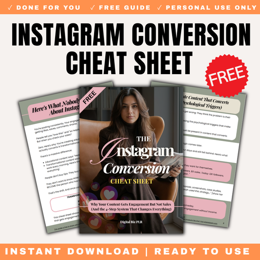 Free Instagram Conversion Cheat Sheet