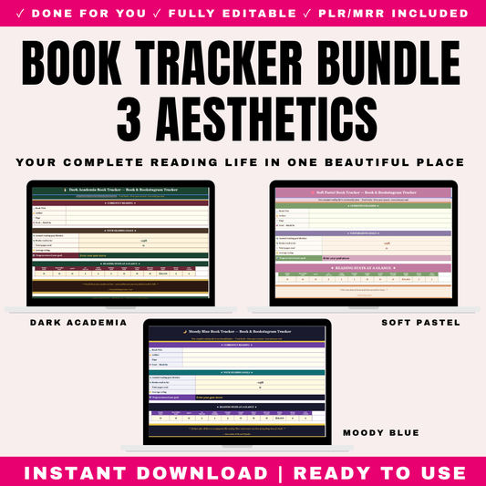 Book Tracker Bundle 3 Aesthetics PLR