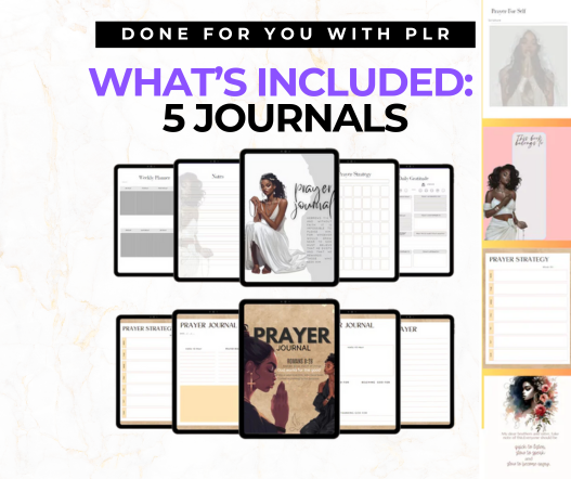 5 Editable Prayer Journals Bundle