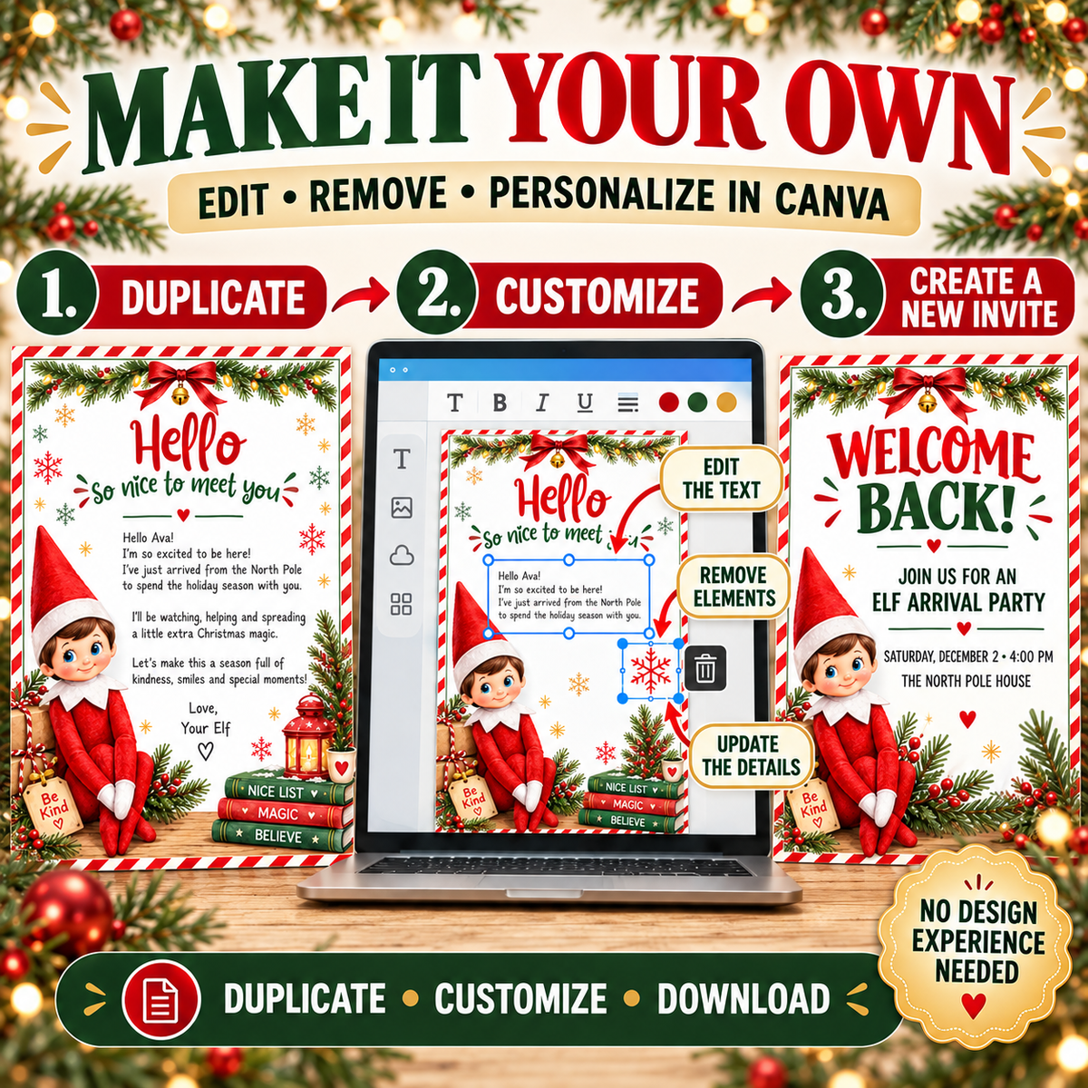 Editable Elf Arrival Letter Template PLR