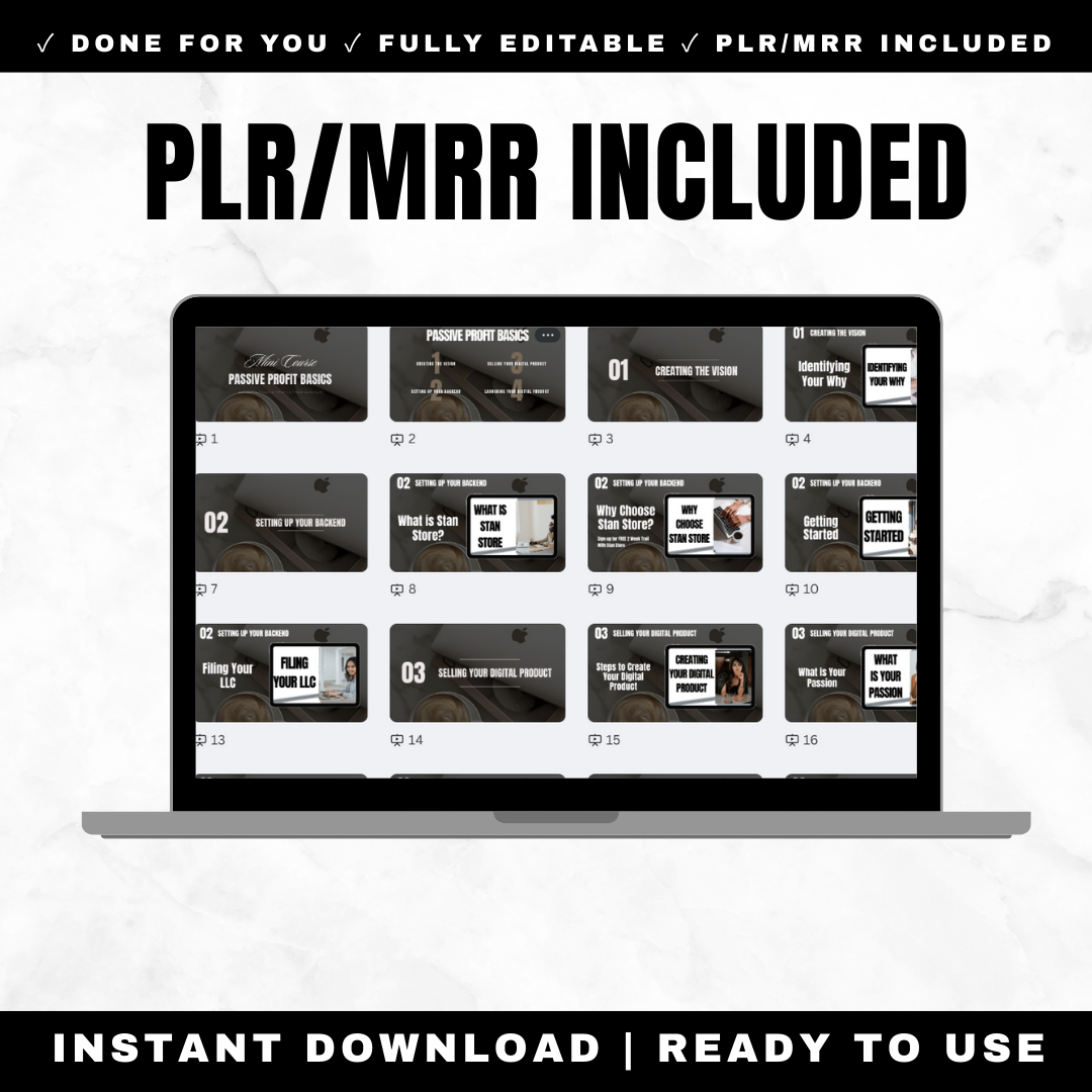 Editable Canva template with full PLR and master resell rights included for Instagram selling course to rebrand and resell