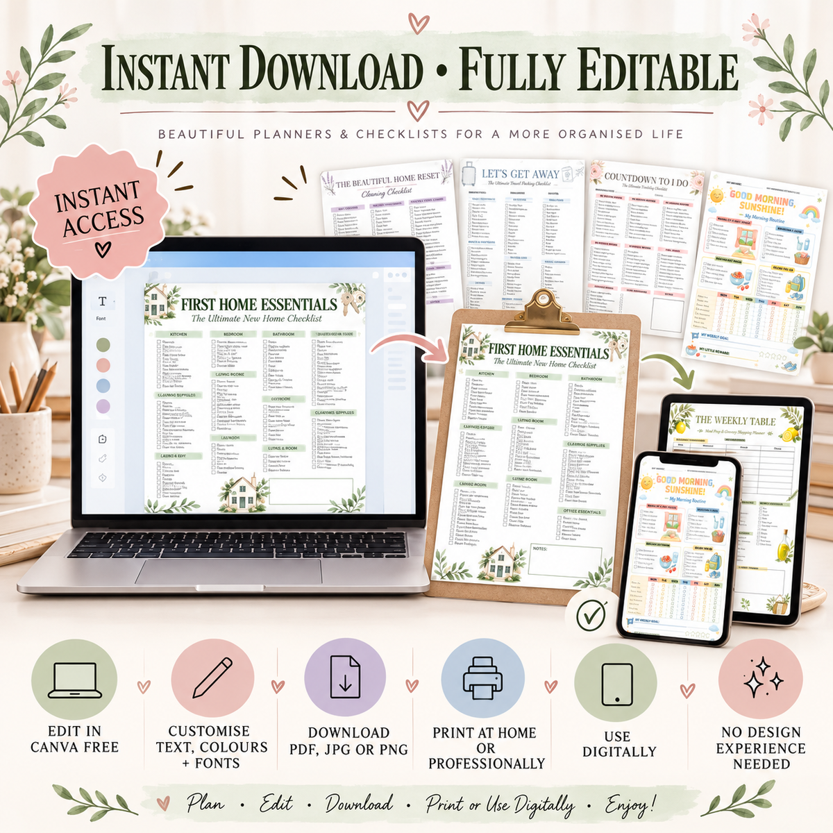10 Printable Checklist Template Collection PLR