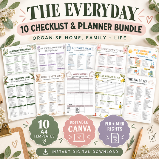 10 Printable Checklist Template Collection PLR