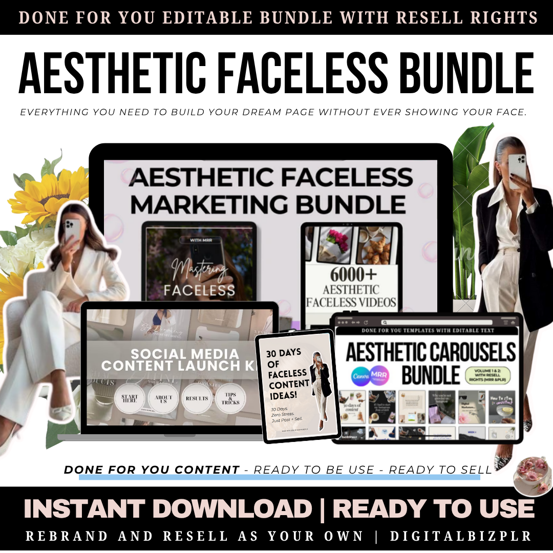 Aesthetic Faceless Bundle - 8000 Faceless Reels + Templates = Viral Growth—No Camera, No Hassle