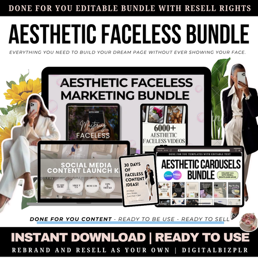 Aesthetic Faceless Bundle - 8000 Faceless Reels + Templates = Viral Growth—No Camera, No Hassle