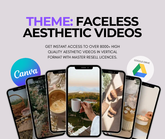 PLR 8000+ Faceless Aesthetic Videos - Reels Mega bundle - for Instagram or Tiktok