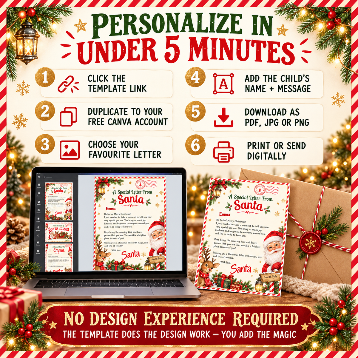 Santa Letter Editable Template Bundle PLR