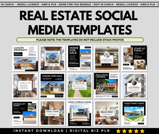 Real Estate Social Media Templates (White)