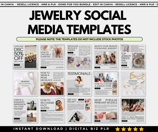 Jewellery Social Media Templates (Silver)