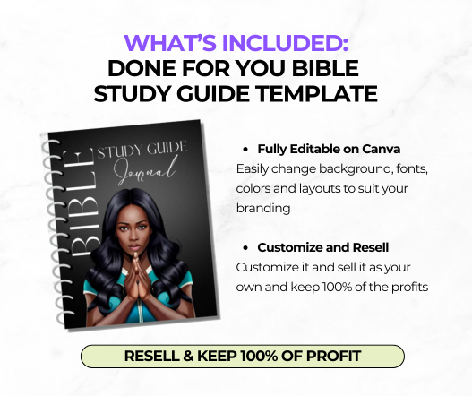 PLR Bible Study Guide Canva Journal Template for Women