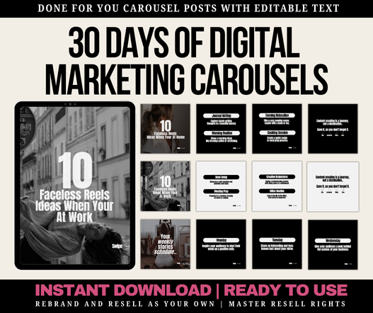 30 Days of Instagram Carousel Posts For Digital Marketing