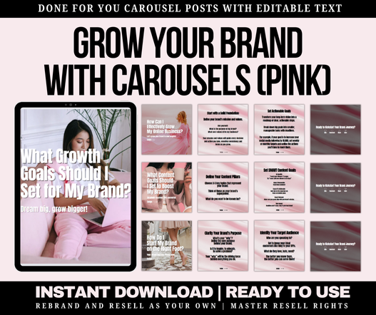 Grow Your Brand Pink Instagram Carousel Posts