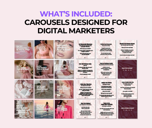 Grow Your Brand Pink Instagram Carousel Posts