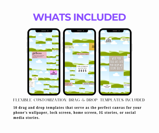 Editable Digital Vision Board Template For Phone