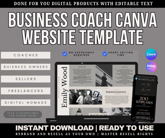 Business Coach Canva Website Template