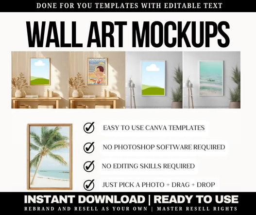 Wall Art Photo Frame Mockup Listings