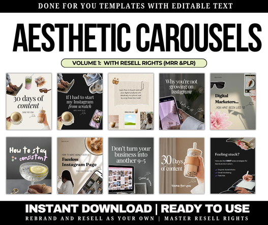 Aesthetic Instagram Carousel Templates (Volume 1)