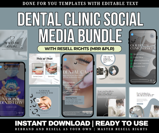 Dental Clinic Social Media Marketing Templates Bundle