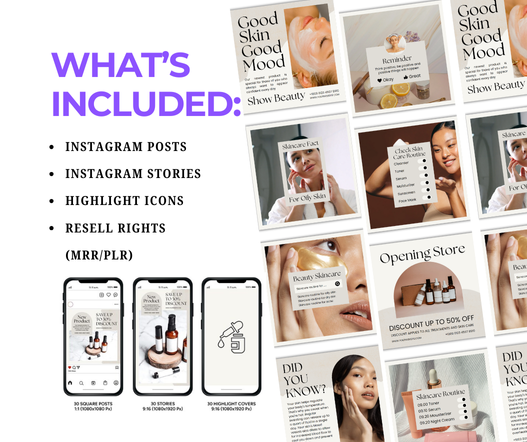 Aesthetic Beige Skincare Social Media Templates