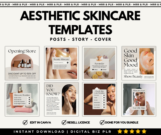 Aesthetic Beige Skincare Social Media Templates