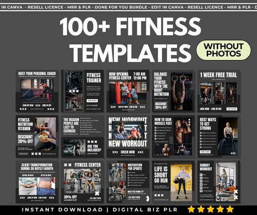 Dark Aesthetic Fitness Social Media Templates