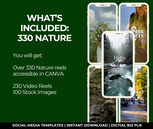 330 Aesthetic Faceless Nature Reels Bundle PLR