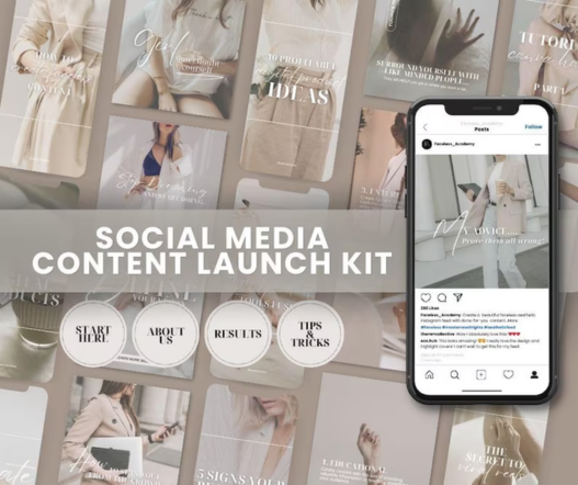 Instagram Launch Content Kit Light Aesthetic PLR