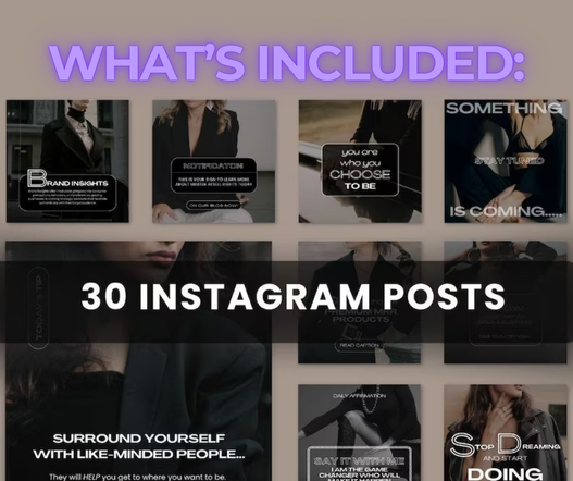 Instagram Launch Content Kit Dark Aesthetic PLR