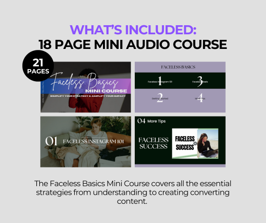 Faceless Instagram Basics Mini Course PLR