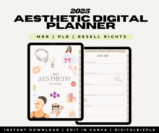 2025 Aesthetic That Girl Digital Planner PLR