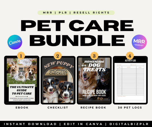 Editable Pet Care Planner Bundle PLR