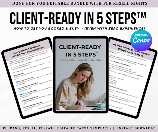 Client-Ready in 5 Steps™ – Your Ultimate Digital Biz Quickstart Guide (with PLR License)