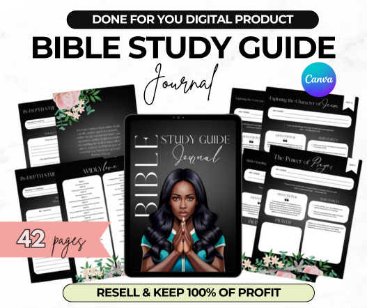 PLR Bible Study Guide Canva Journal Template for Women
