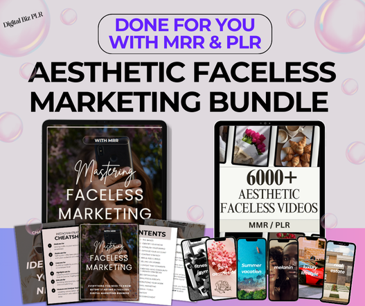 Aesthetic Faceless Marketing Bundle PLR