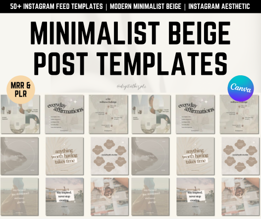 50+ Minimalist Beige Social Media Post Templates