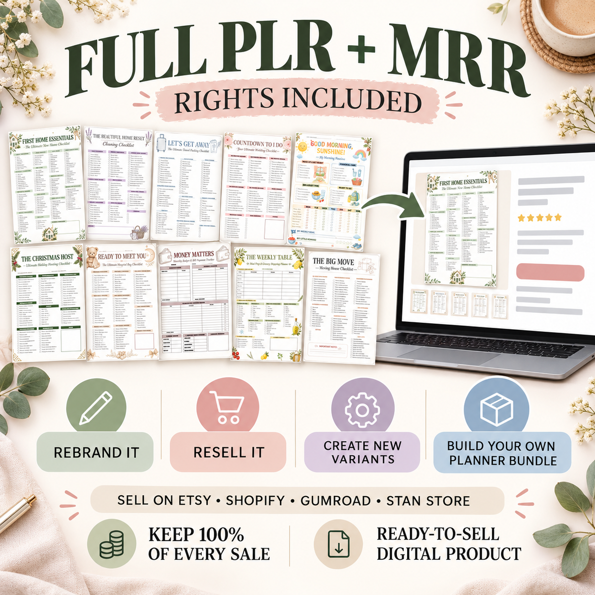10 Printable Checklist Template Collection PLR