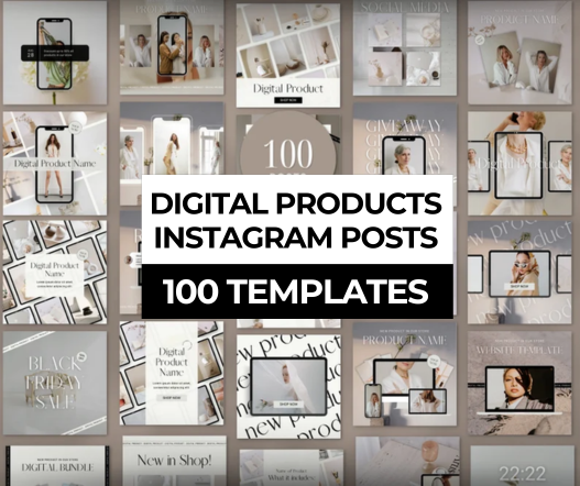 00 Digital Products Instagram Posts | Master Resell Rights | PLR | MRR | MRR Social Media | Digital Products with Master Resell Rights