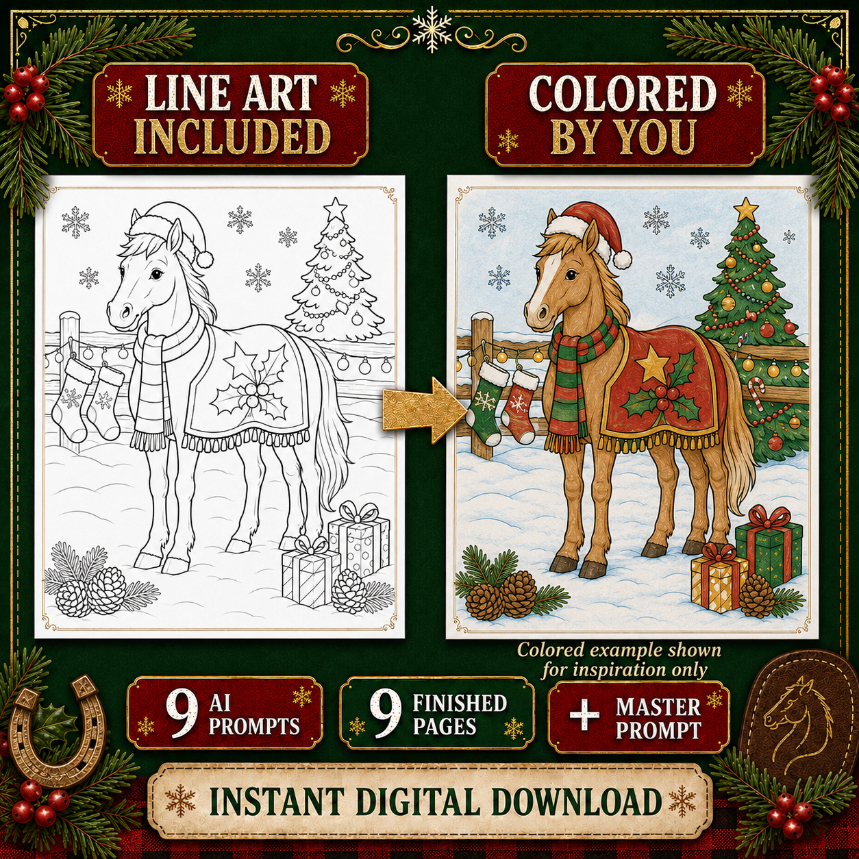 What's Included: Christmas Horse Prompt Pack